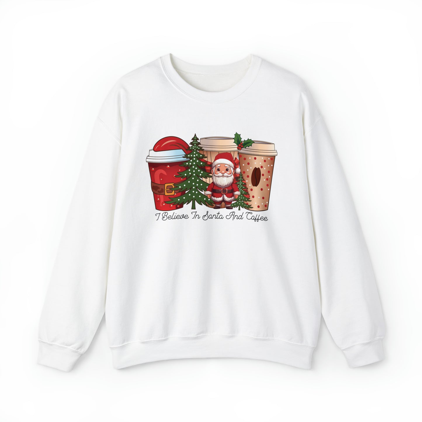 Santa and Coffee Lover's Sweatshirt: Warm Up Your Christmas Spirit"