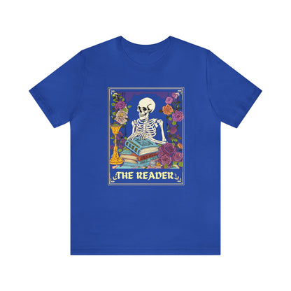 Skeleton Tarot Card T-shirt - 'The Reader' - Mystical and Unique Tee -Tarot Gift Tshirt, Unisex Jersey Short Sleeve Tee