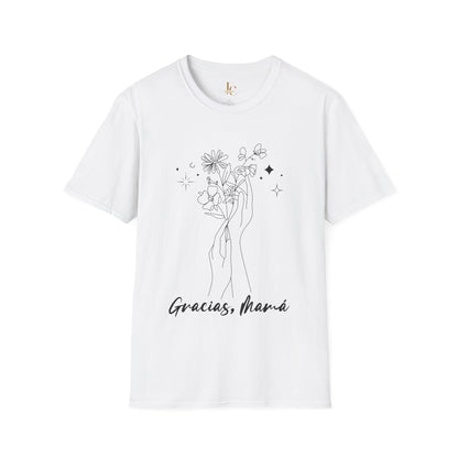 Gracias Mamá Flower T-Shirt - Thank You Mom Floral Tee in Spanish