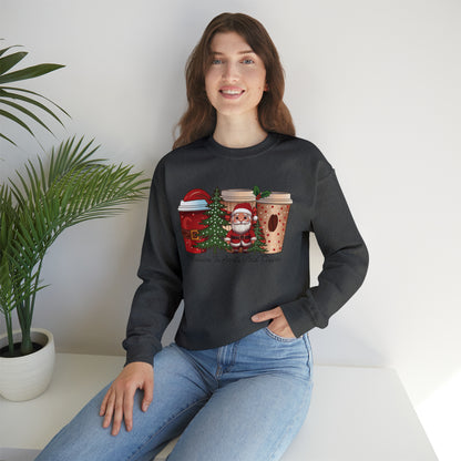 Santa and Coffee Lover's Sweatshirt: Warm Up Your Christmas Spirit"