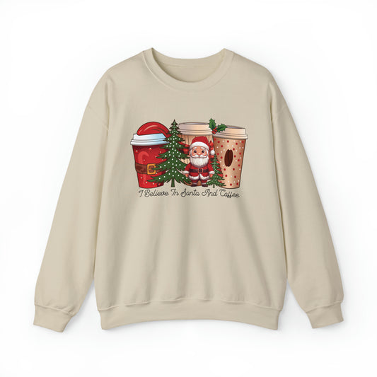 Santa and Coffee Lover's Sweatshirt: Warm Up Your Christmas Spirit"