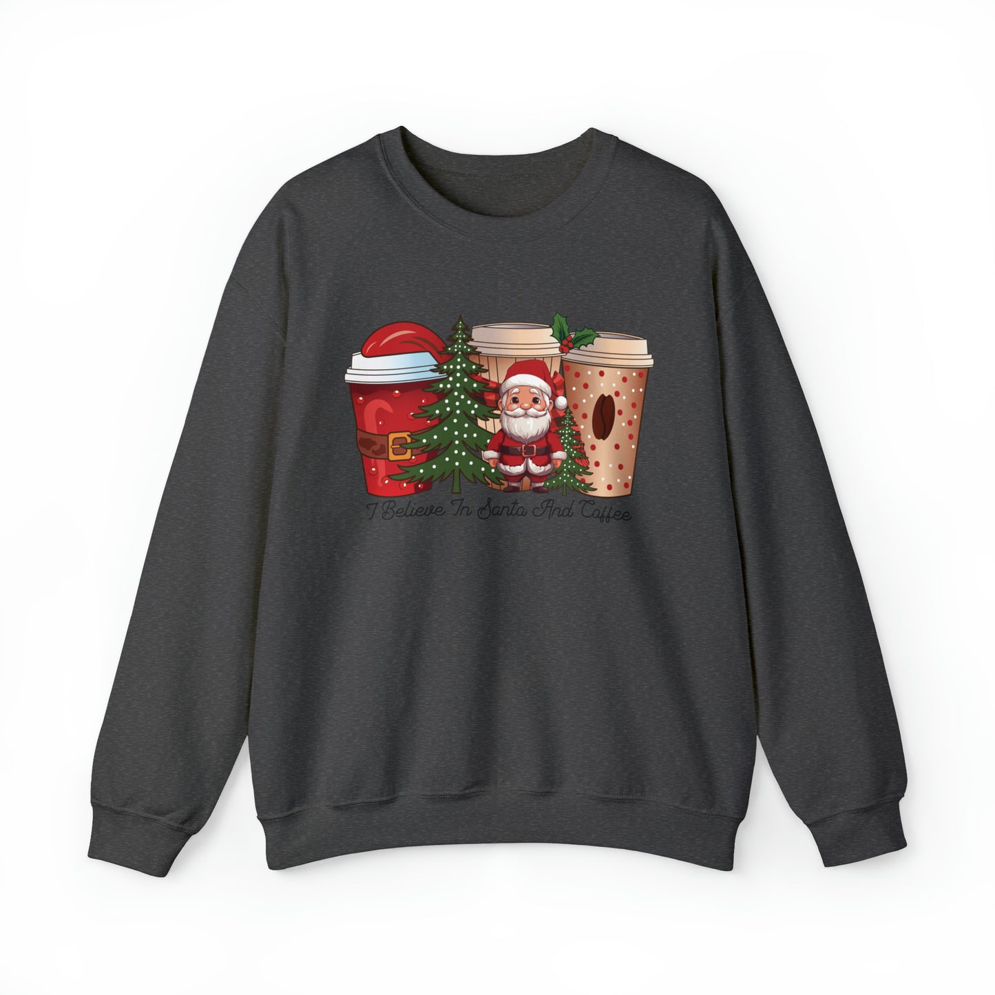 Santa and Coffee Lover's Sweatshirt: Warm Up Your Christmas Spirit"