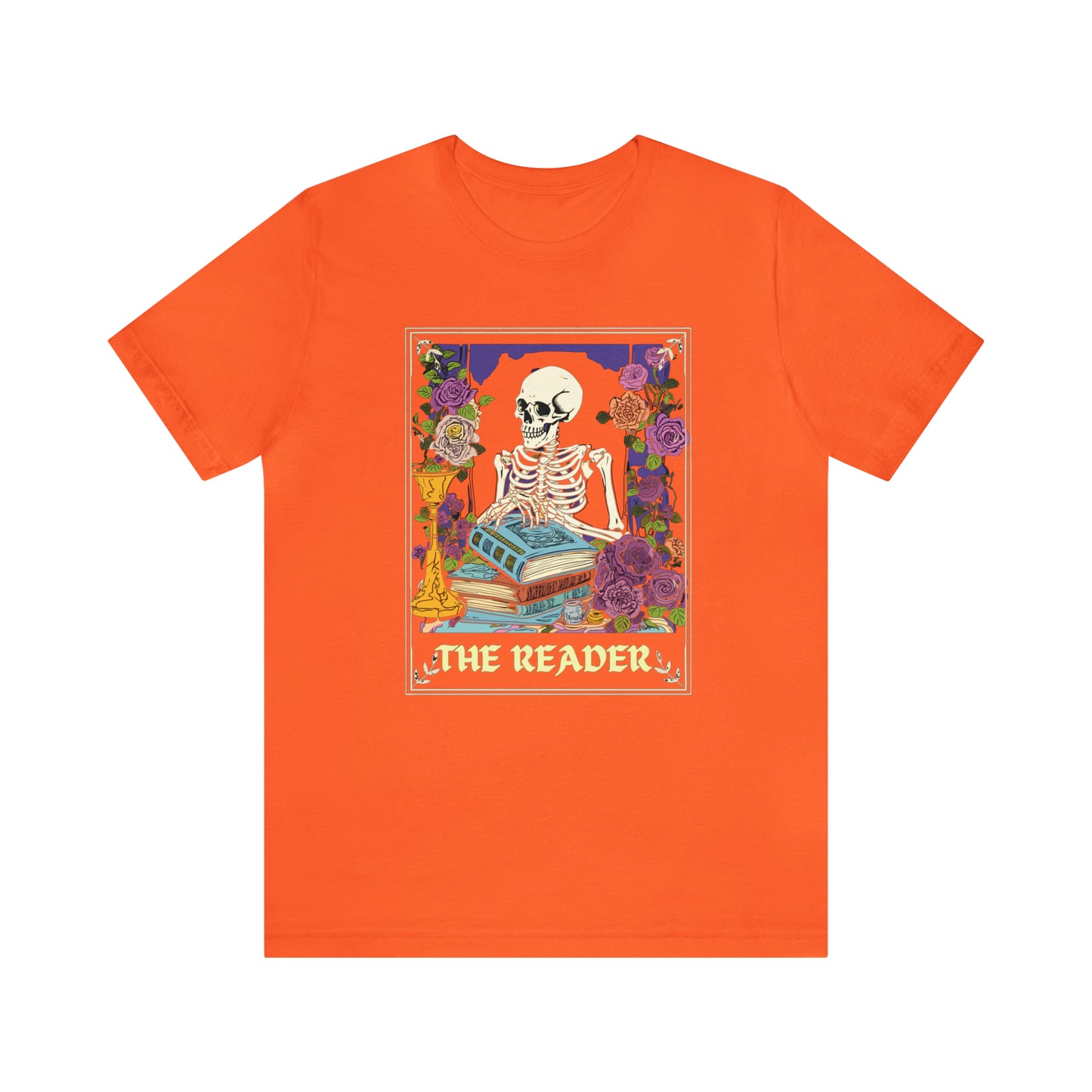 Skeleton Tarot Card T-shirt - 'The Reader' - Mystical and Unique Tee -Tarot Gift Tshirt, Unisex Jersey Short Sleeve Tee