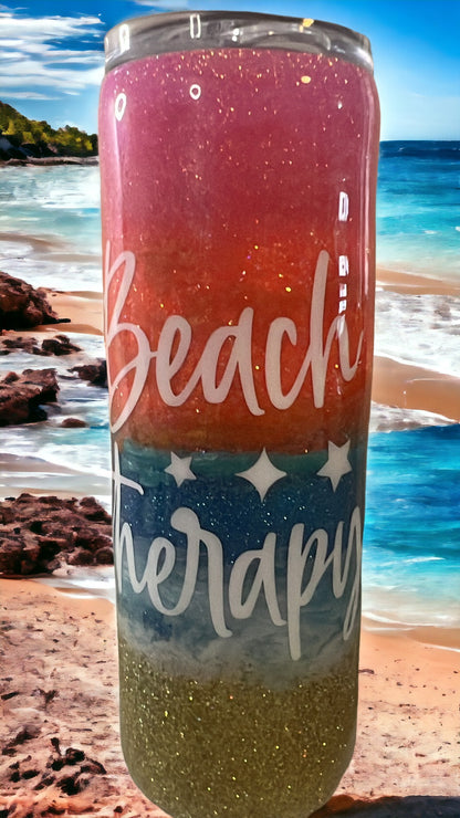 Beach Therapy Colorful Tumbler - Vibrant Travel Cup for Summer Vibes