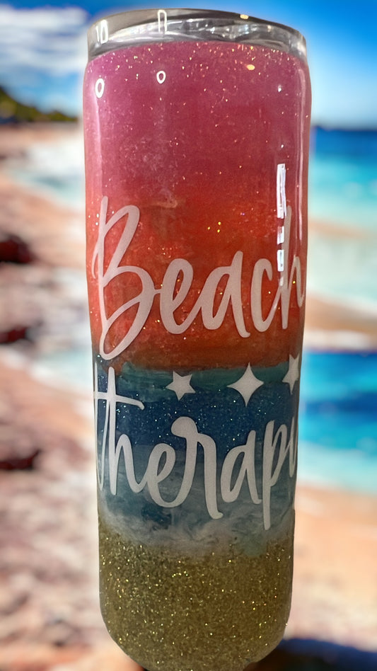 Beach Therapy Colorful Tumbler - Vibrant Travel Cup for Summer Vibes