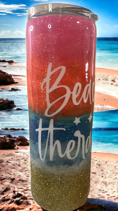 Beach Therapy Colorful Tumbler - Vibrant Travel Cup for Summer Vibes